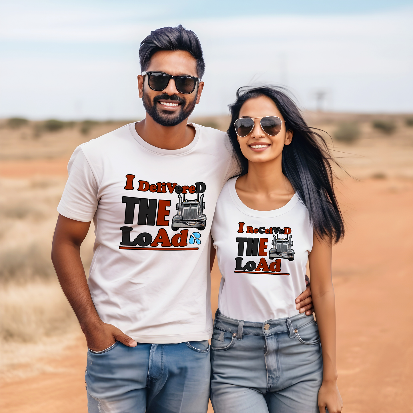 His and Her (funny) Trucker Tee